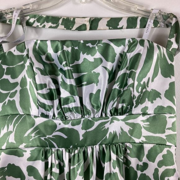 Womens Alfred Angelo Clover Green Cream Halter Bridesmaid Dress 6‎ - Picture 3 of 8